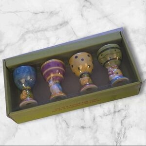 Hand-Painted Multicolour Ceramic Egg Cup Set